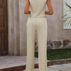 Button Down V-Neck Vest and Pants Set