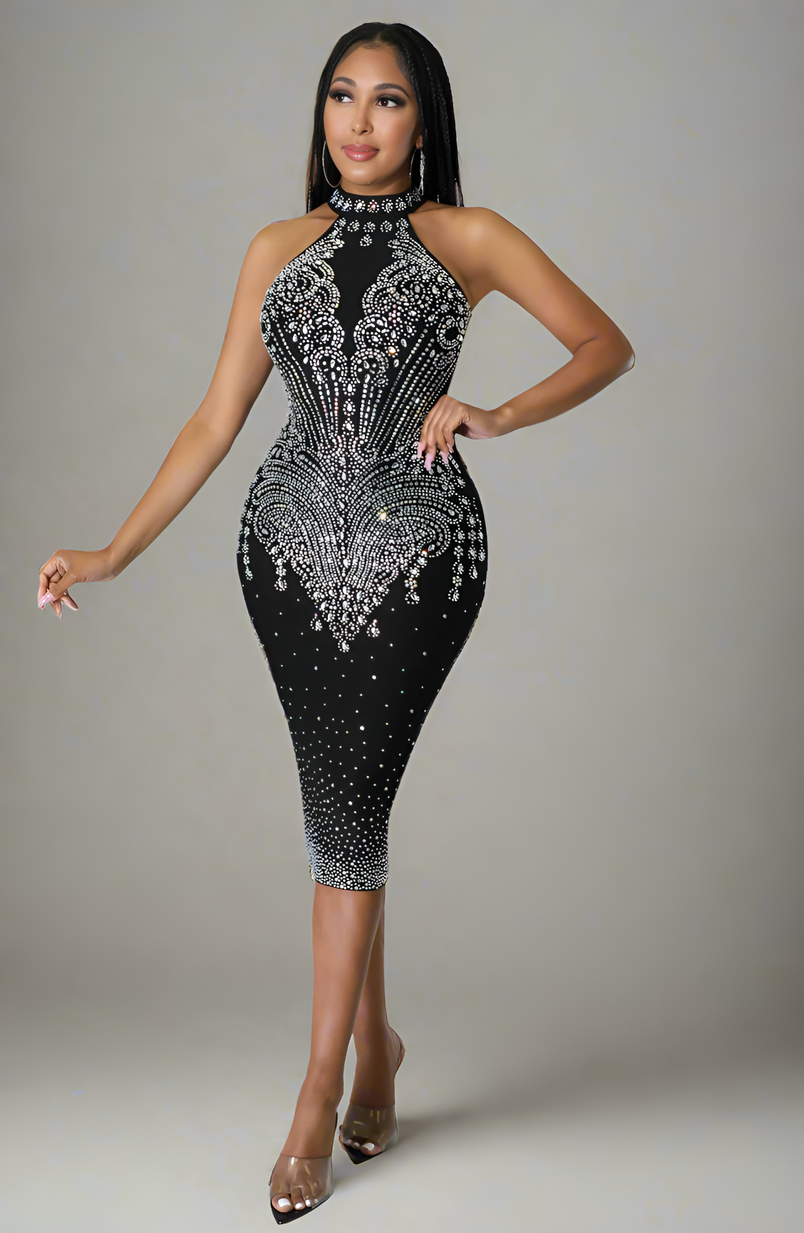 Robe mi-longue Midnight Siren – Édition Black Diamond