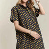 ADORA Floral Button-Up Mini Denim Dress