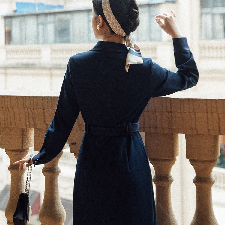 Robe en jean à col tailleur vintage