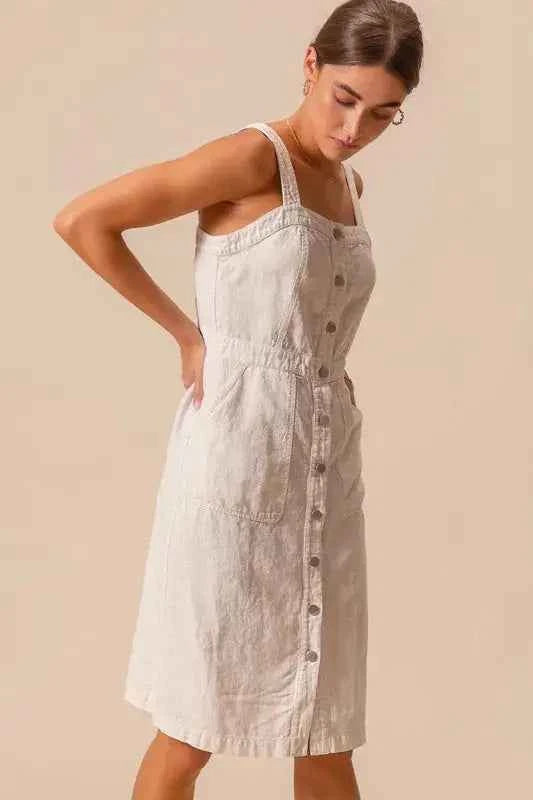 White Pinnafore Sleeveless dress
