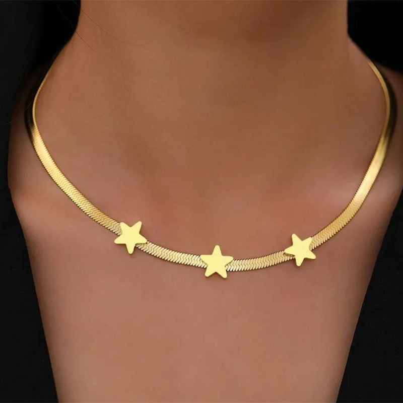 INS Star Necklace - Fashion Gold Stainless Steel Chain Necklace for Women