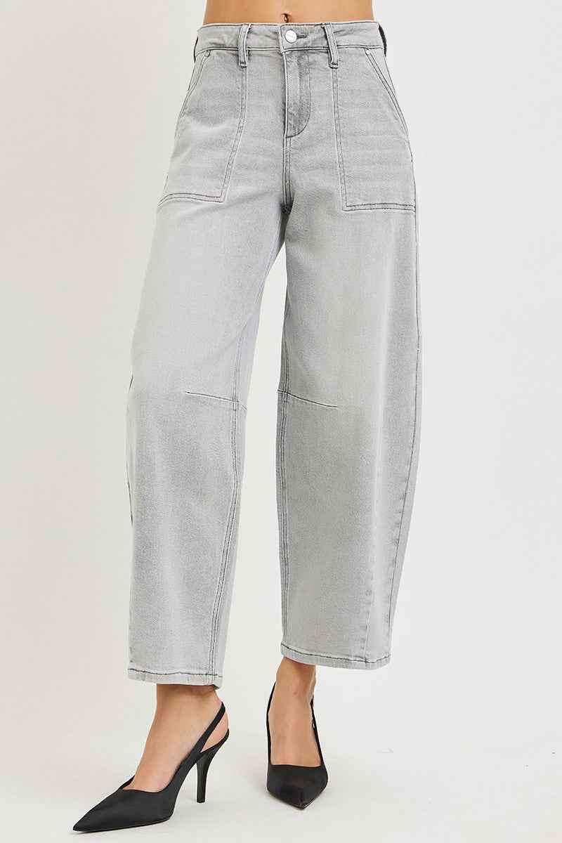 RISEN Slouchy Cropped Barrel Jeans