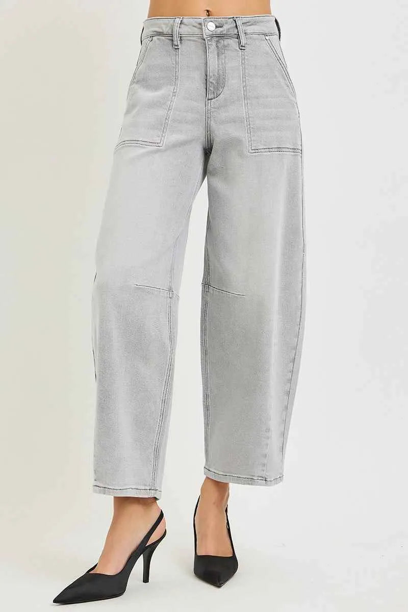 RISEN Slouchy Cropped Barrel Jeans