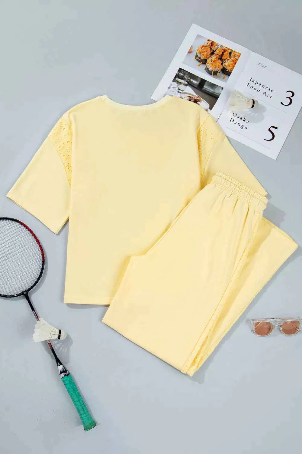 Half Sleeve Top and Drawstring Pants Set