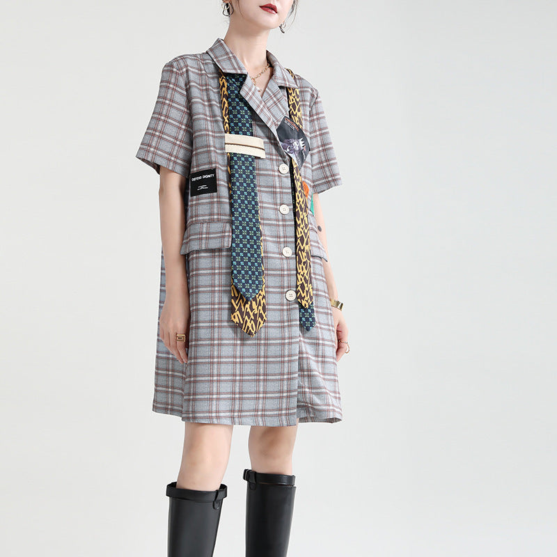 Extra Credit Double-Breasted Blazer Dress