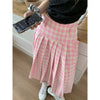 Samantha Checkered Pleated Maxi Skirt
