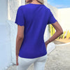 Meet Me At Noon Ruched Button Top - Royal Blue