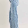 Judy Blue Mid Rise Retro Wide Leg Jeans with Fold-over Waistband