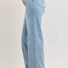 Judy Blue Mid Rise Retro Wide Leg Jeans with Fold-over Waistband