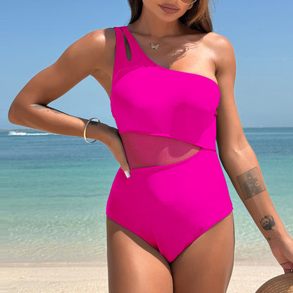 One-Piece Swimsuit Women's One-Shoulder Bikini Sports Swimwear