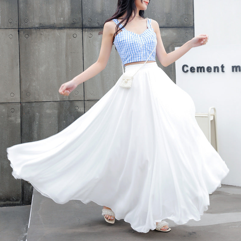 Graceful Flow High Waist Chiffon Maxi Skirt