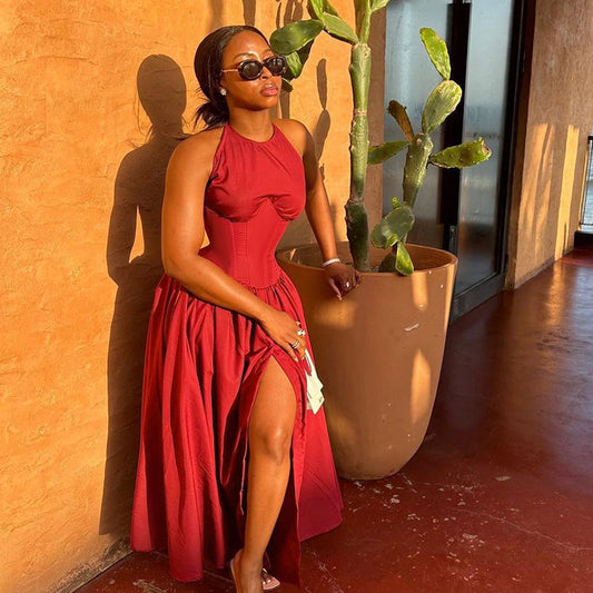 Robe fendue dos nu Lola