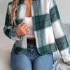Chic Elegant Plaid Long Sleeve Coat