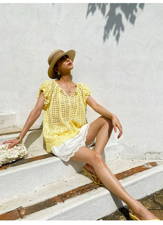 Weekend In Capri Stitch Top