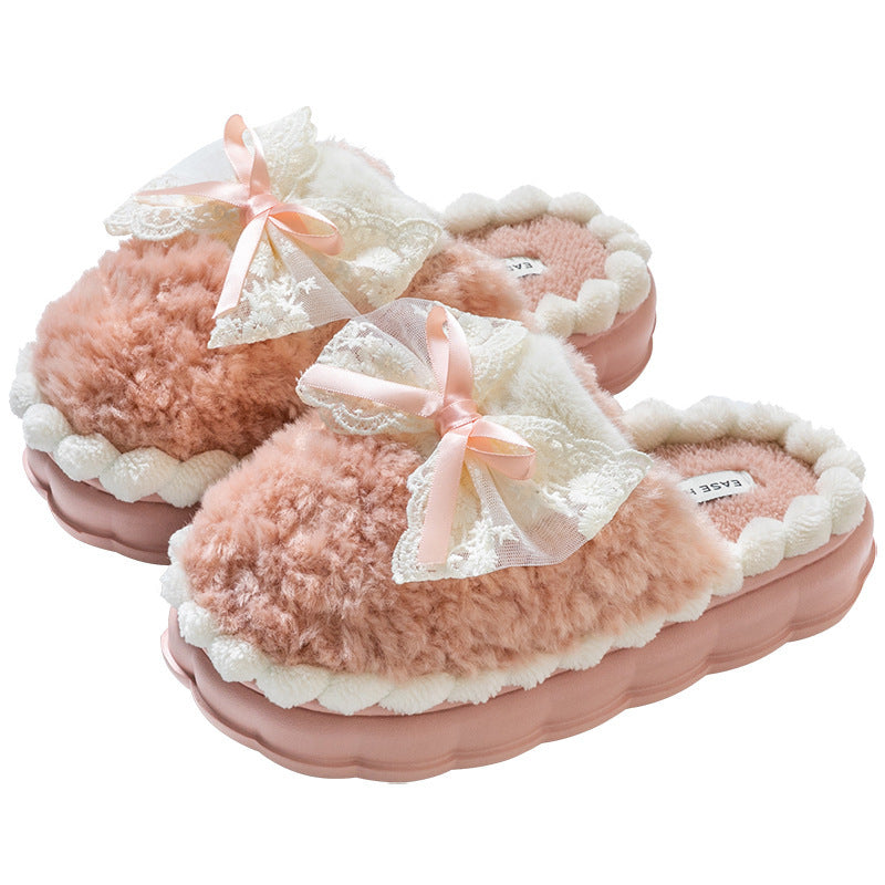 Malibu Bow Plush Slippers"