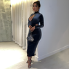 Midnight Seduction Hollow Velvet Bodycon Kleid