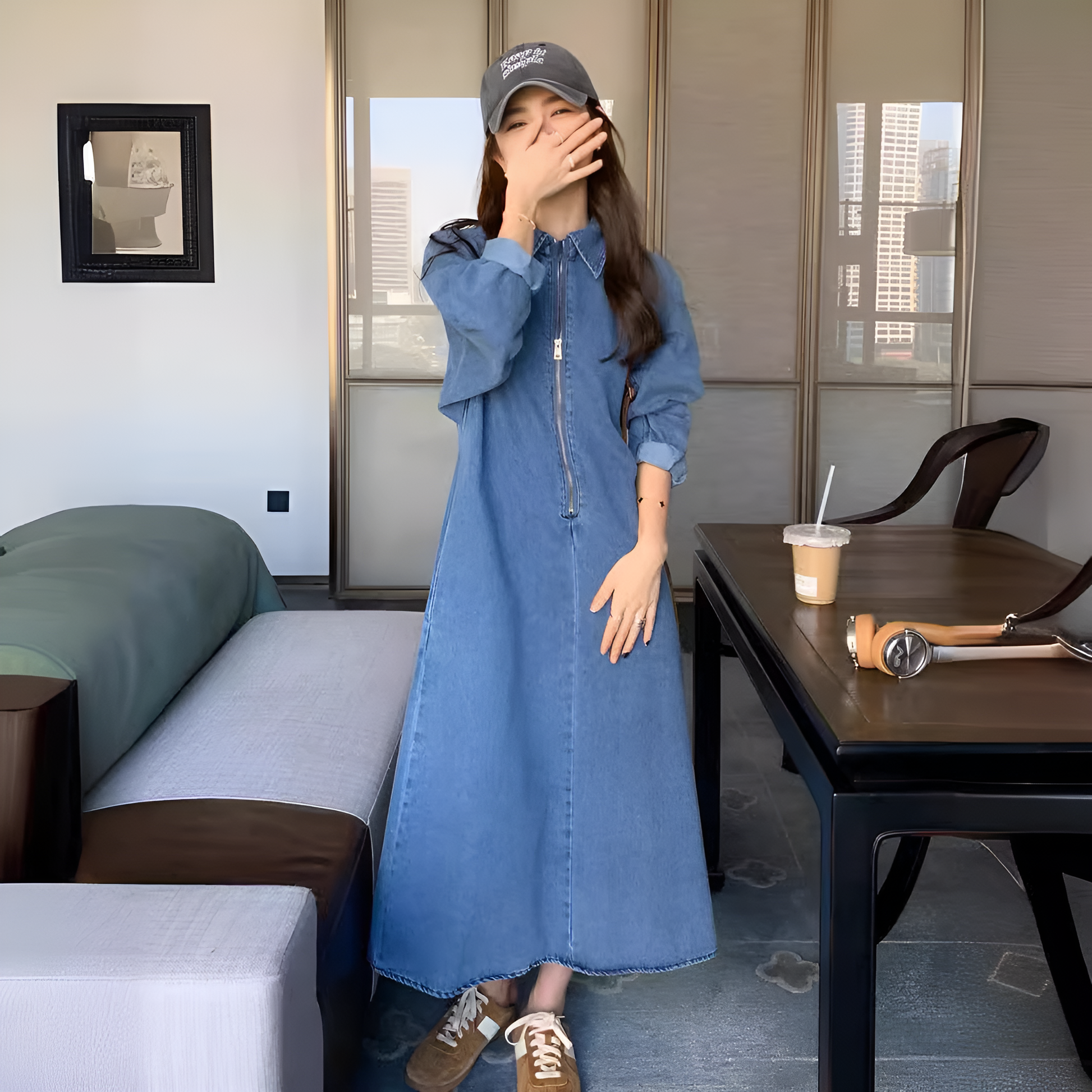 Isla Chic Slimming Denim Dress