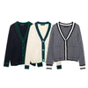Shally  V-neck Twisted Flower Cardigan Knitted Coat