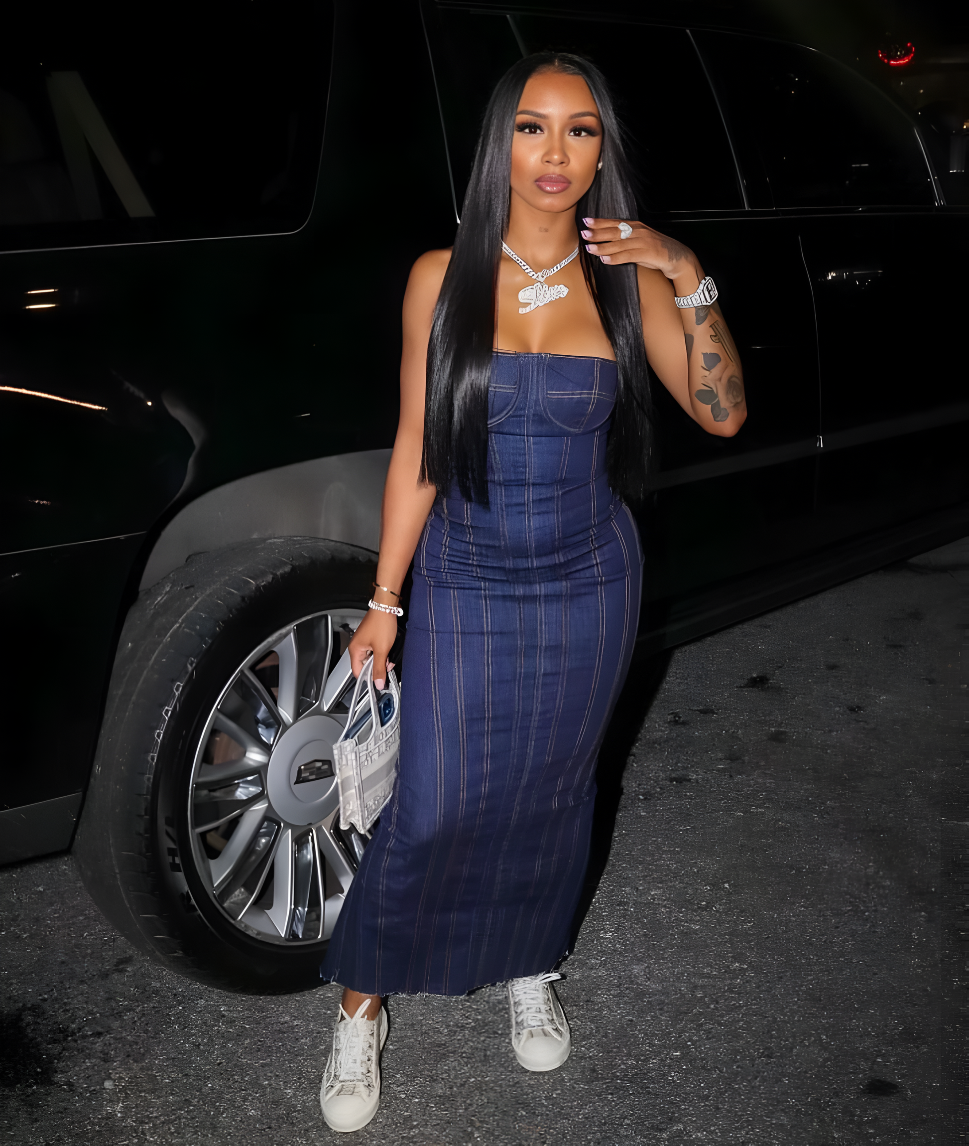 Urban Chic Tube Top Denim Dress