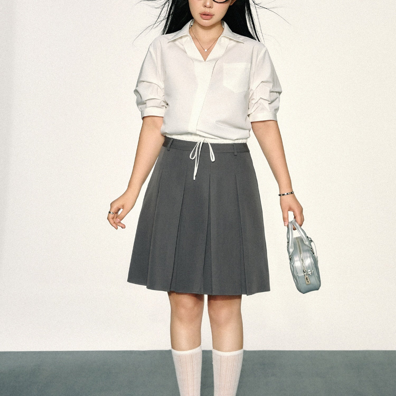 Zoey Chic  Pleated A-Line Mini Skirt