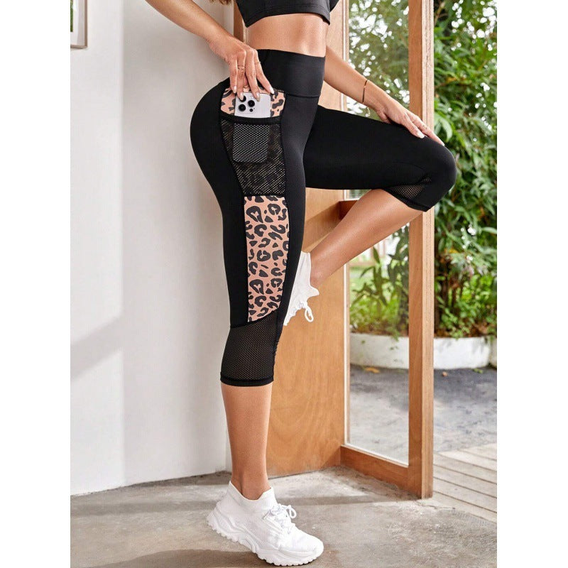 Fierce Energy Leopard Mesh Capri Leggings
