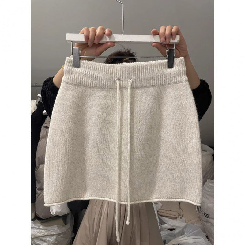 Mabel Knit Drawstring Mini Skirt