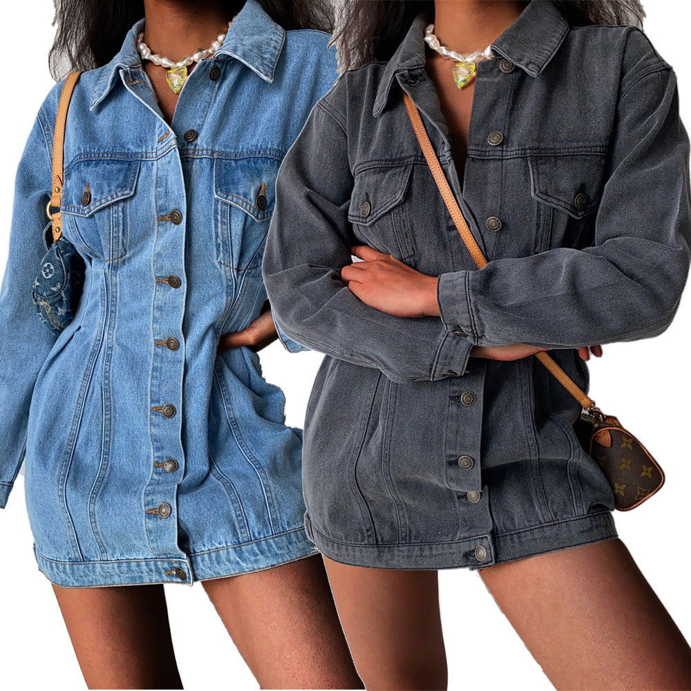 Buttoned Up Babe Denim Mini Dress