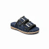 Dark Wash Twin Buckle Platforms