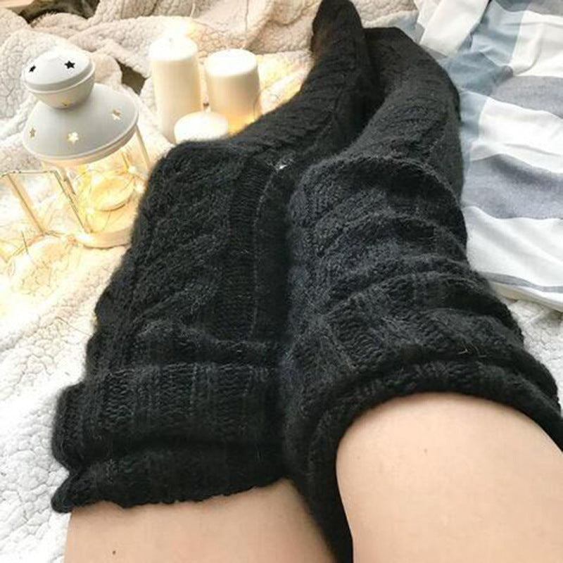 Winter Over-The-Knee Socks – Long Tube Knitted Pile Socks for Warmth and Comfort