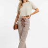 BiBi Drawstring Striped Twill Barrel Pants