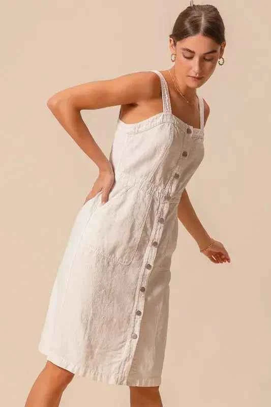 White Pinnafore Sleeveless dress