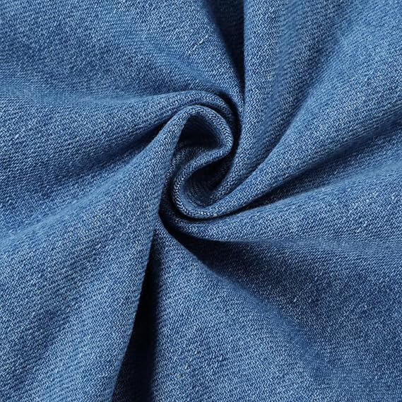 Button Me Up Lantern Sleeve Denim Dress