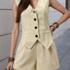 V-Neck Vest and Shorts Set