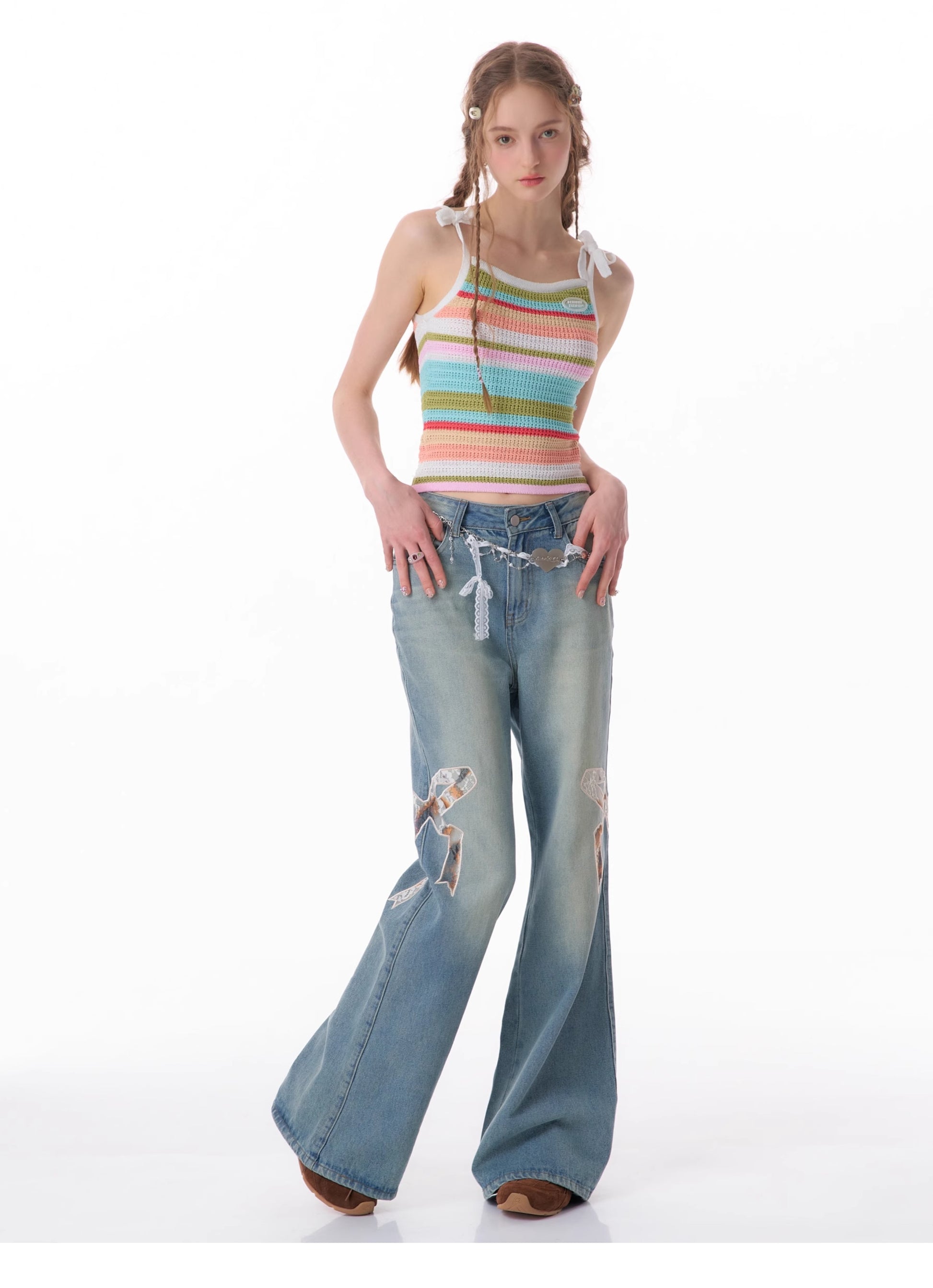 Sweet Edge Bow Detail Jeans