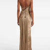 Metallic Pleated Corset Maxi Dress