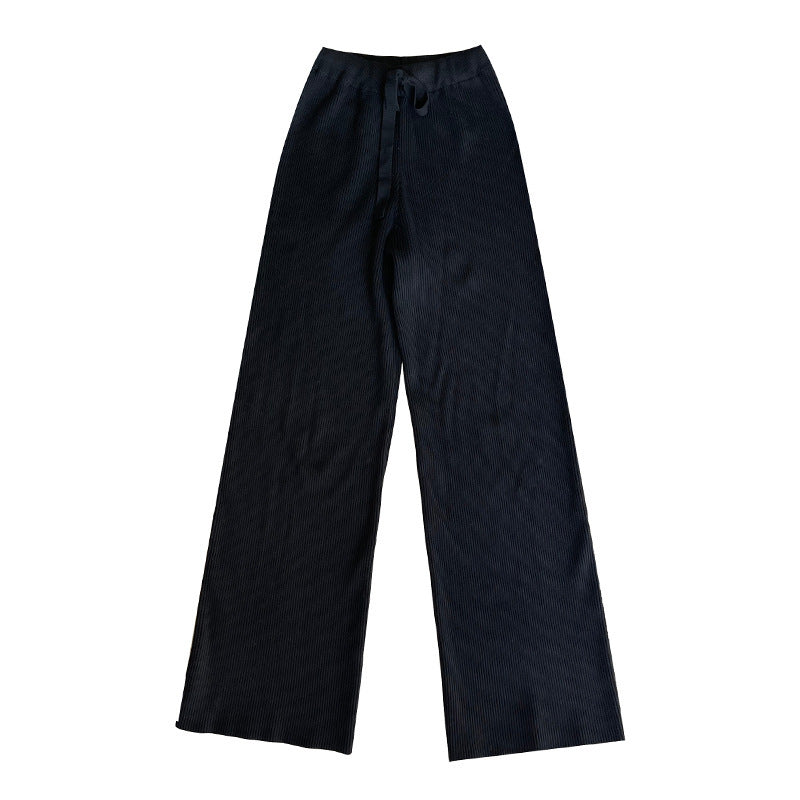 Gemütliche Strick-Loungewear-Hose mit weitem Bein 