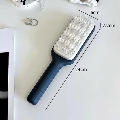 4-in-1 Self-Cleaning Hairbrush – Anti-Static, Scalp Massage & Detangling Comb