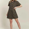 ADORA Floral Button-Up Mini Denim Dress