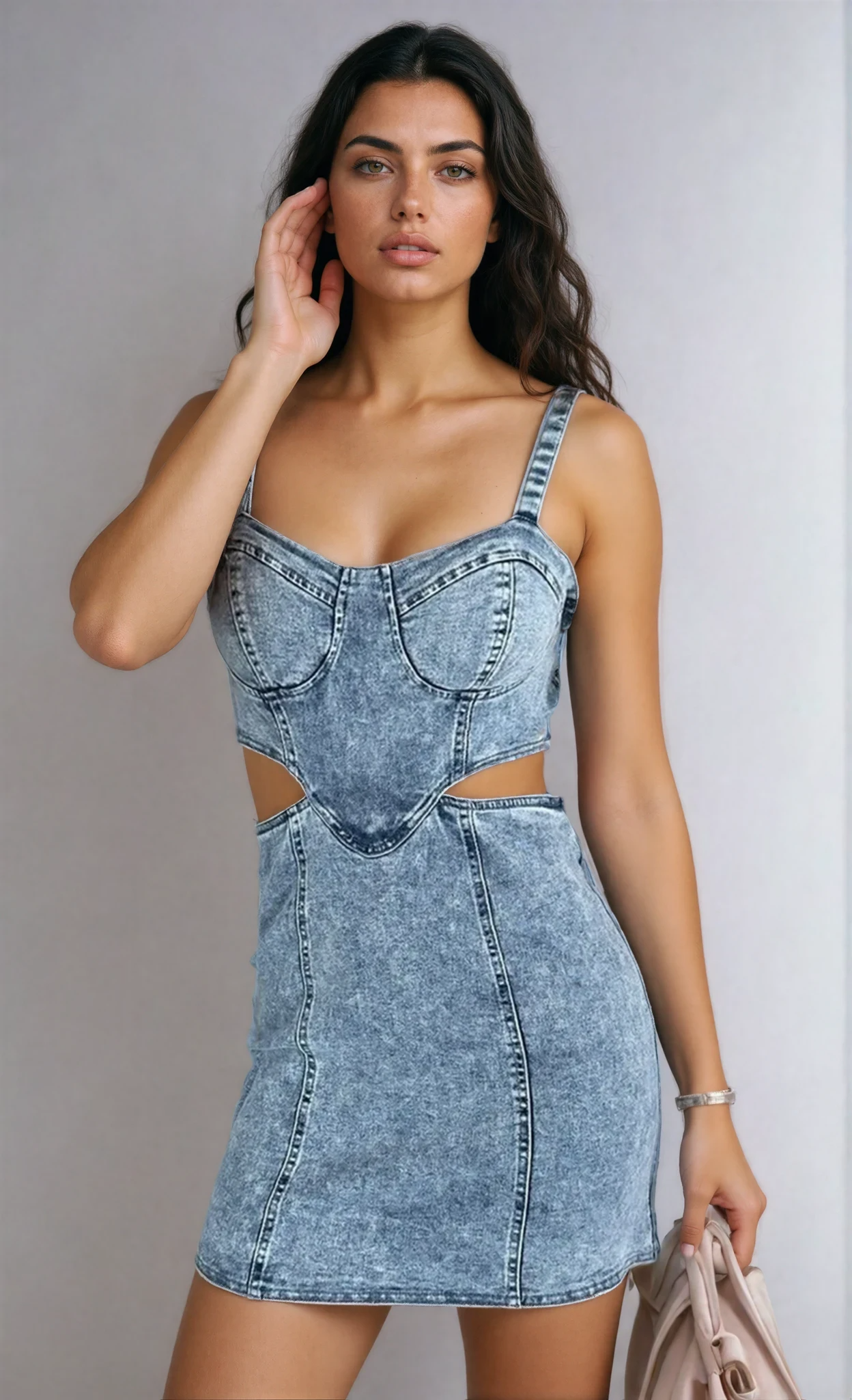 Runaway Zip-Up Duo Cutout Mini Dress