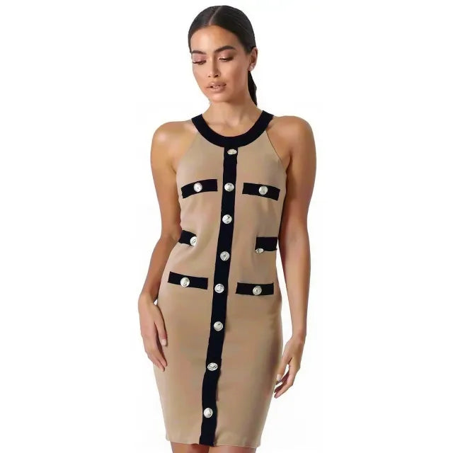 Robe moulante en maille à épaules dénudées Aurelia