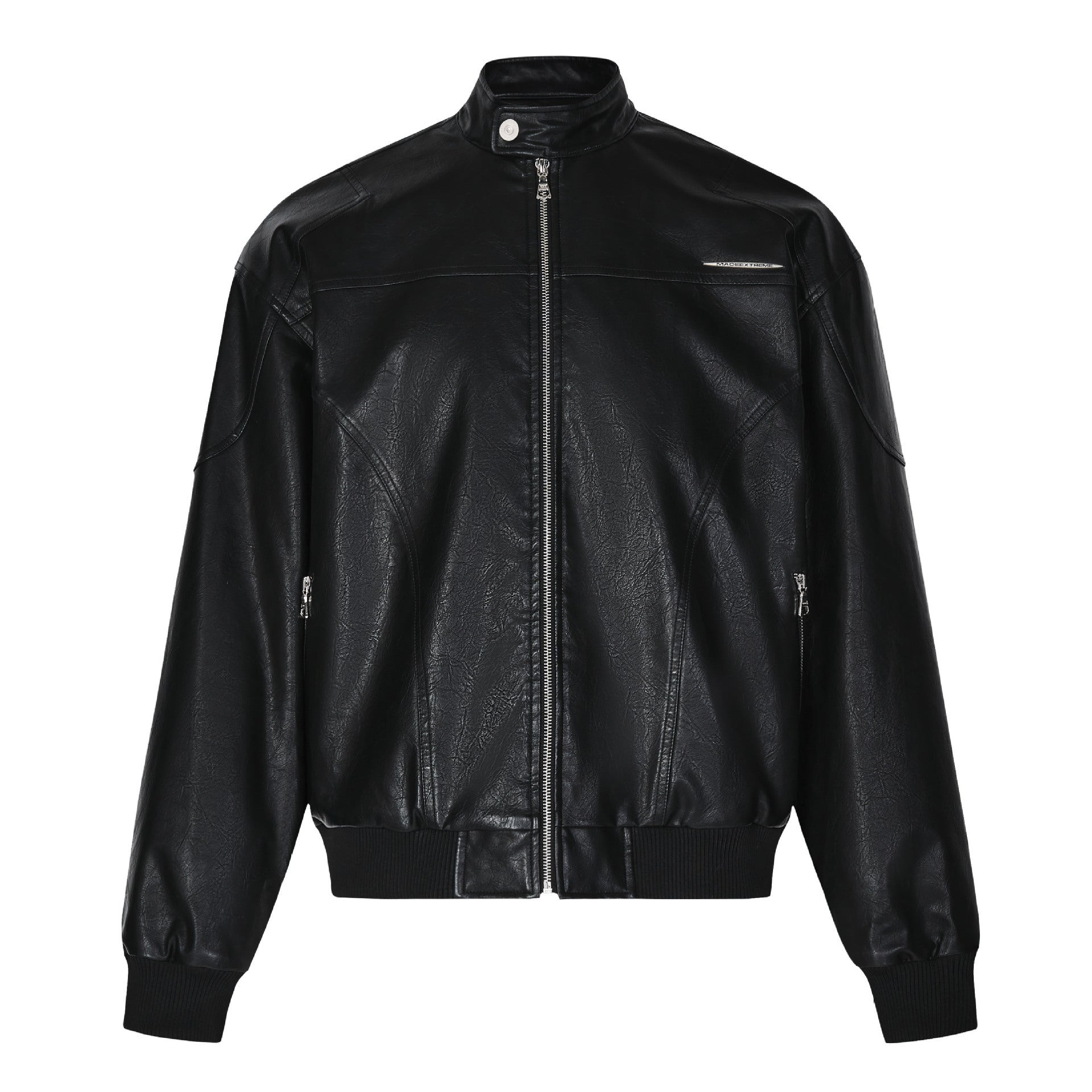 Retro Street Maillard Leather Rivet Coat