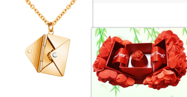 Lover Letter Pendant - Fashion Jewelry Envelope Necklace for Women