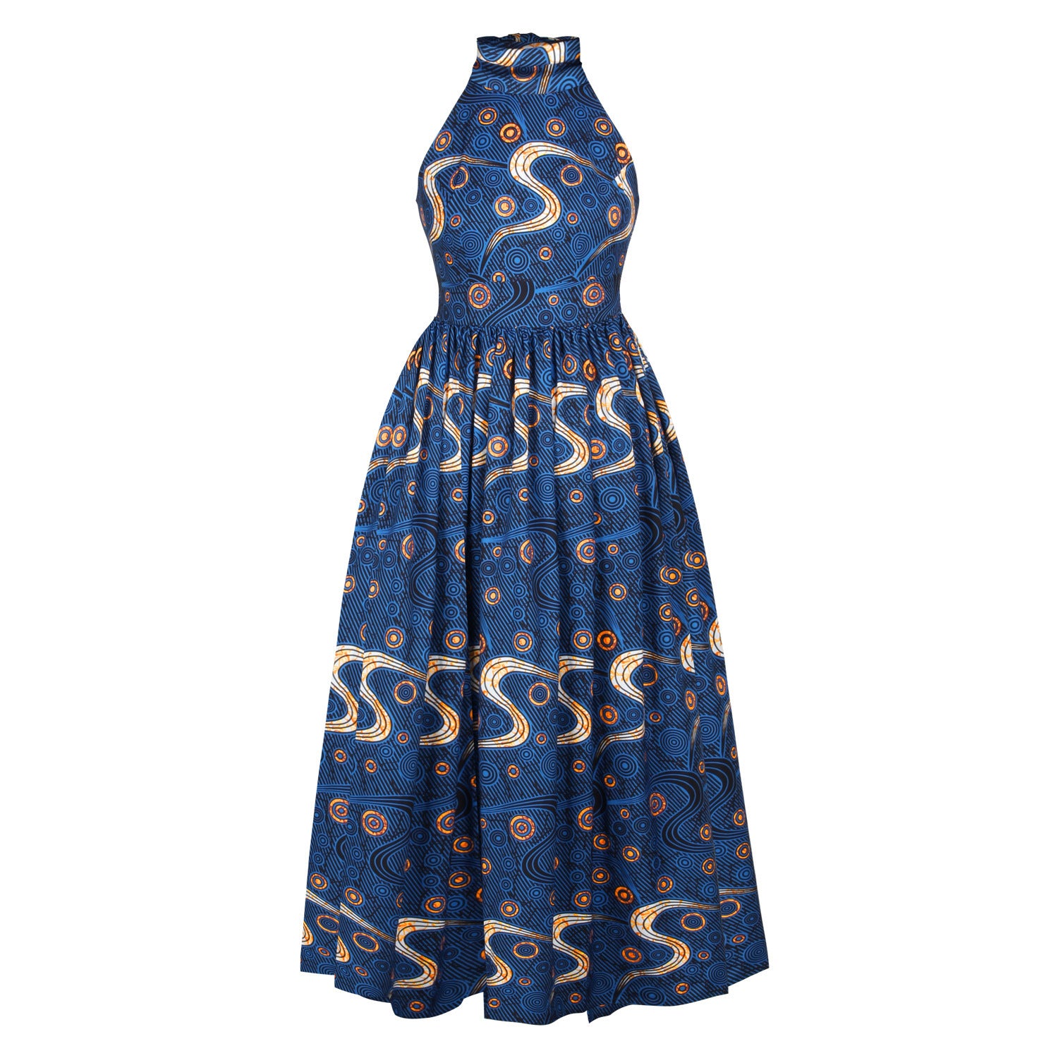 Vivid Dreams Digital Print Halter Dress