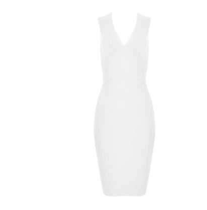 Sculpted Elegance V-Neck Bandage Dress