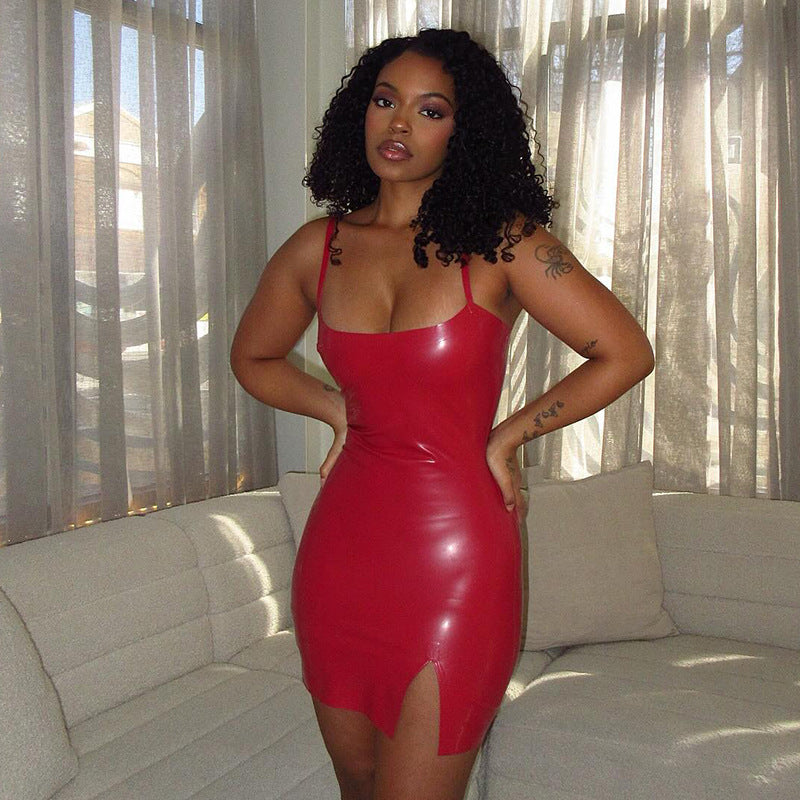 Luxuriöses Lederkleid