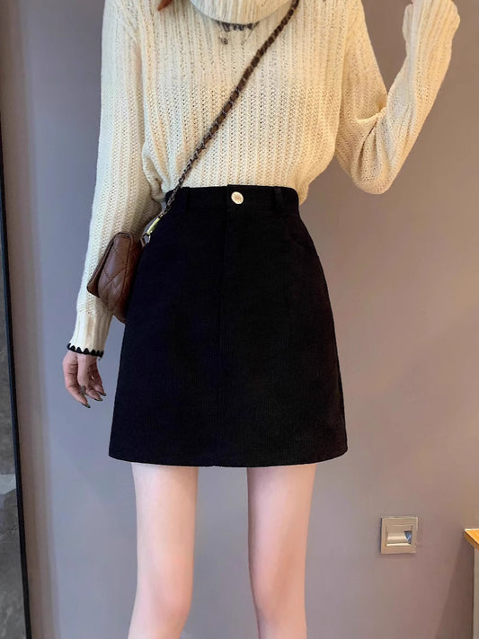 Halley Corduroy A-Line Mini Skirt