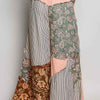 POL Striped Floral Patchwork Wide leg Pants with Side Big Star Patch