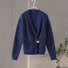 Goldene Strickjacke – Marineblau