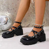 Platform Mary Jane Chunky Heel Sneakers